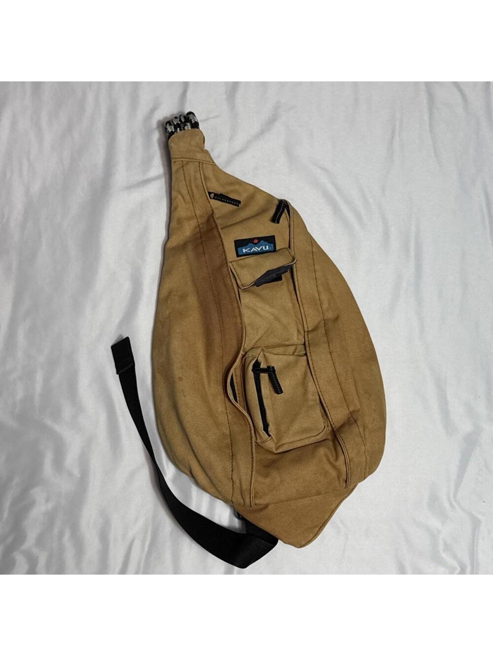 Kavu Rope Sling Crossbody Bag In Dune Pre Owned Used Sandy Gold Hiking READ